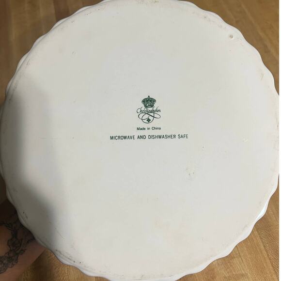 Christineholm Porcelain Quiche Tart Pie Plate 9.5" Baking Dish Rose Pattern - Picture 2 of 5